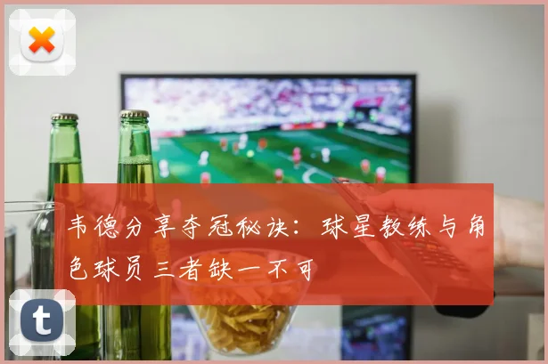 韦德分享夺冠秘诀：球星教练与角色球员三者缺一不可